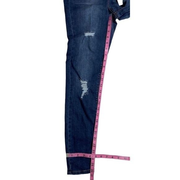 Vanilla Star Distressed Skinny Ankle Jean Juniors 25 XS Blue Ripped Frayed NEW - Picture 6 of 11